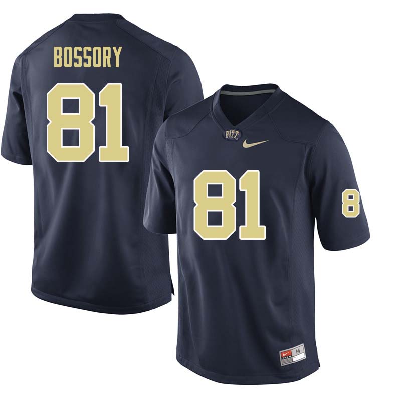 Men #81 Nate Bossory Pittsburgh Panthers College Football Jerseys Sale-Navy